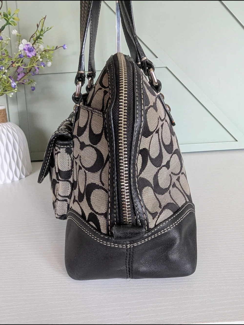 vintage Coach Hampton Signature Miranda Domed Satchel